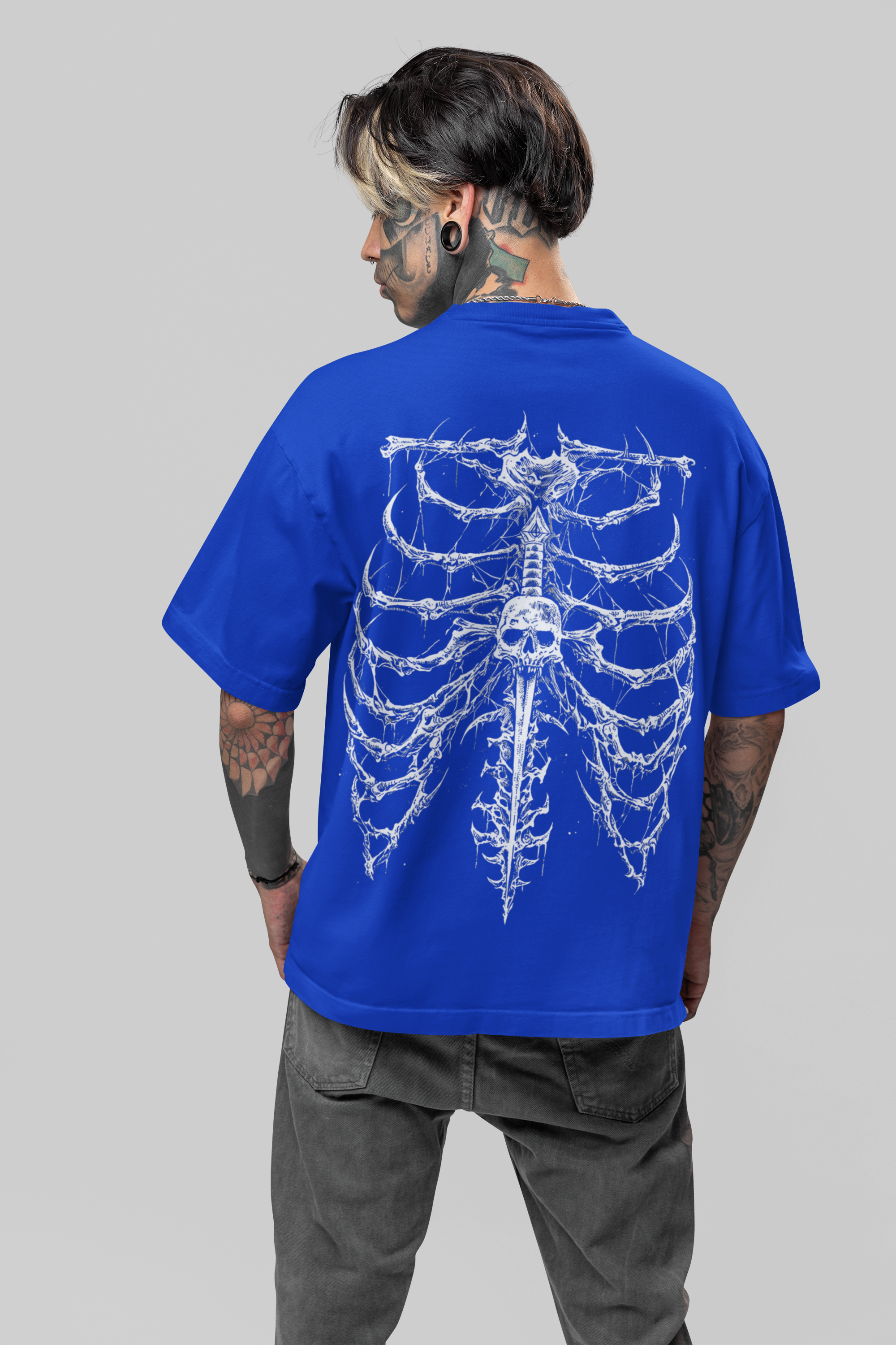 NEVRCHLD Oversized Skeleton Ribcage T-Shirt