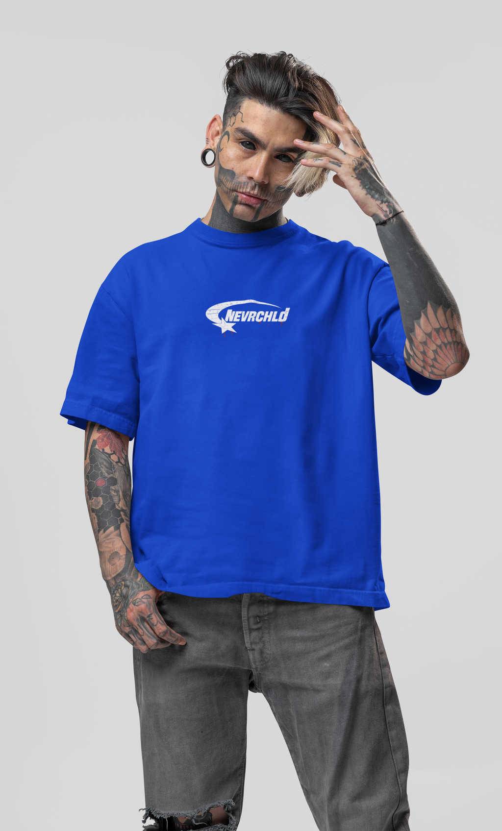 NEVRCHLD Oversized Skeleton Ribcage T-Shirt